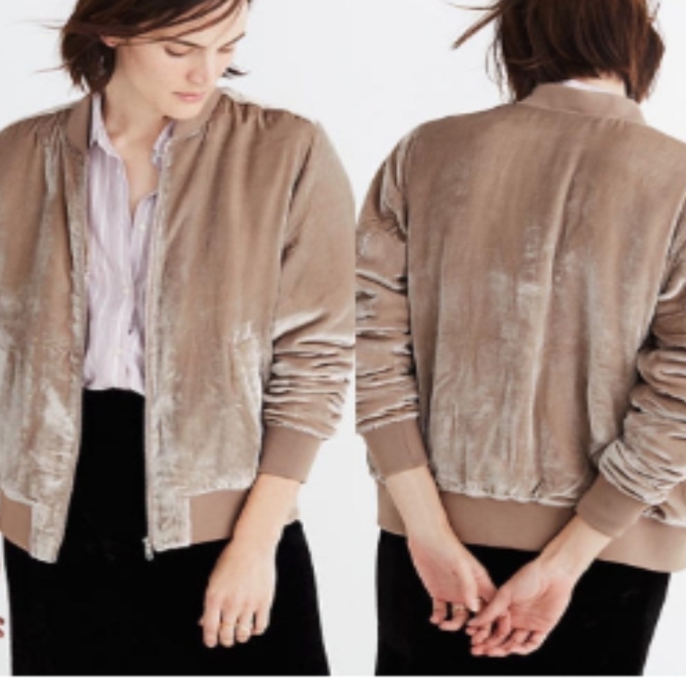 Madewell Velvet Bomber Jacket - Picture 2 of 7